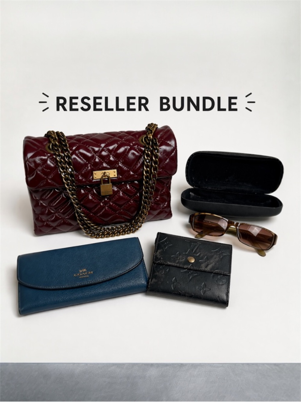 Designer Reseller Bundle Kurt Geiger bag + sunglasses + coach + LV
